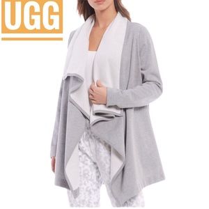 NWT UGG Janni Fleece gray Blanket Cardigan M / L